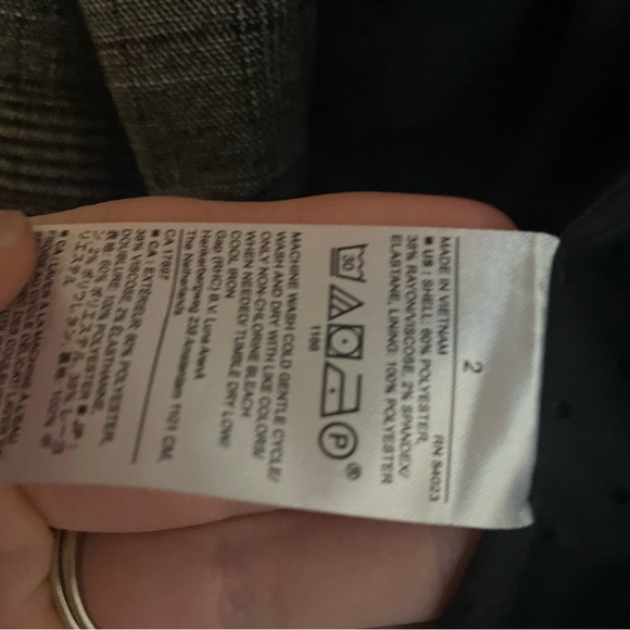 Banana Republic Plaid Grey Blazer size 2 - Picture 6 of 6